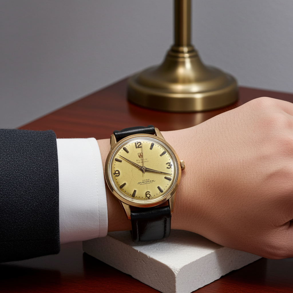 Buren Grand Prix “Super Slender” – Swiss Automatic Vintage Watch. Ref 775701. 21 jewews