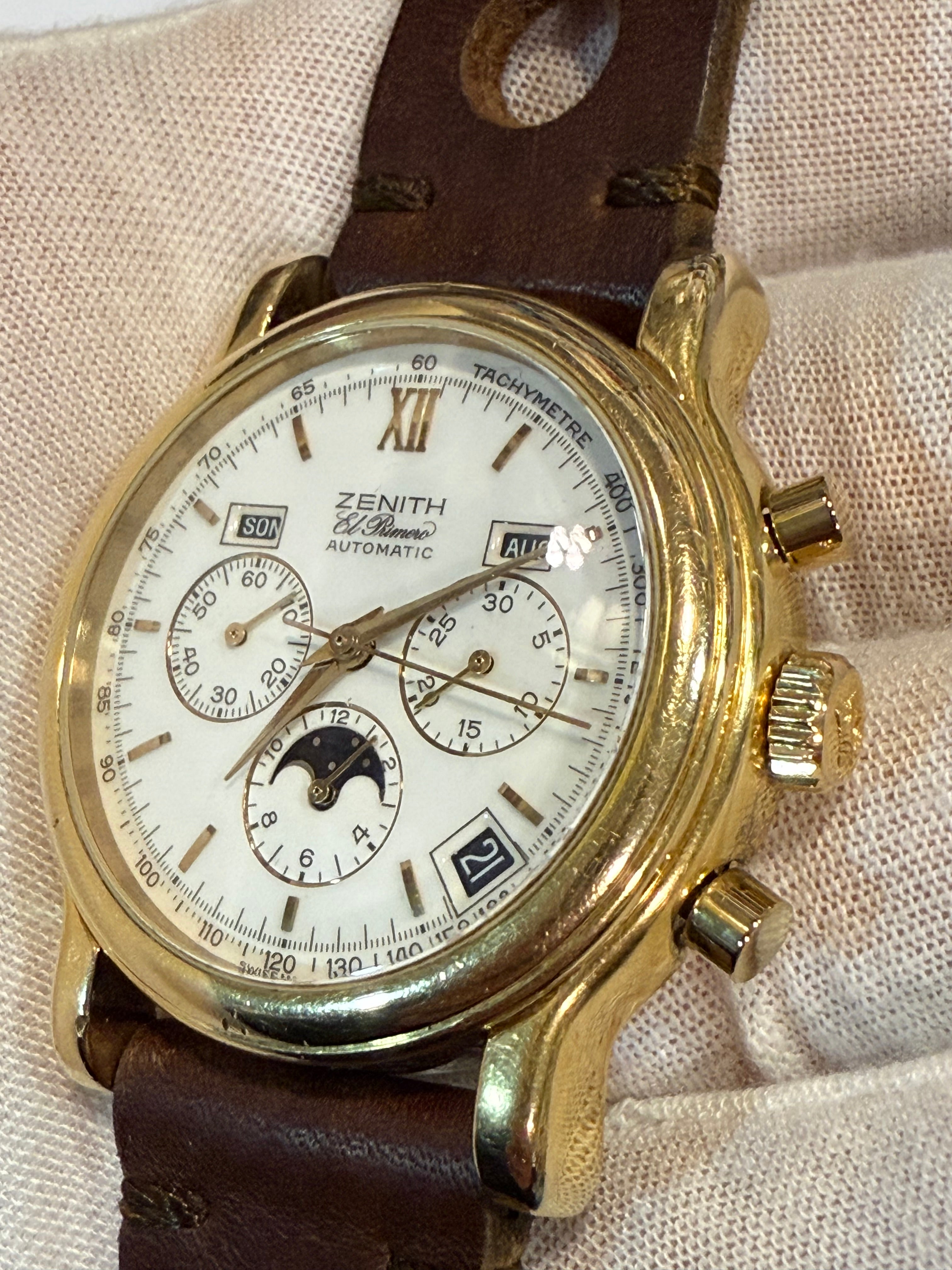 ⭐ Zenith El Primero Moonphase Triple Calendar – Vintage Collector’s Piece. Ref 20.0230 410