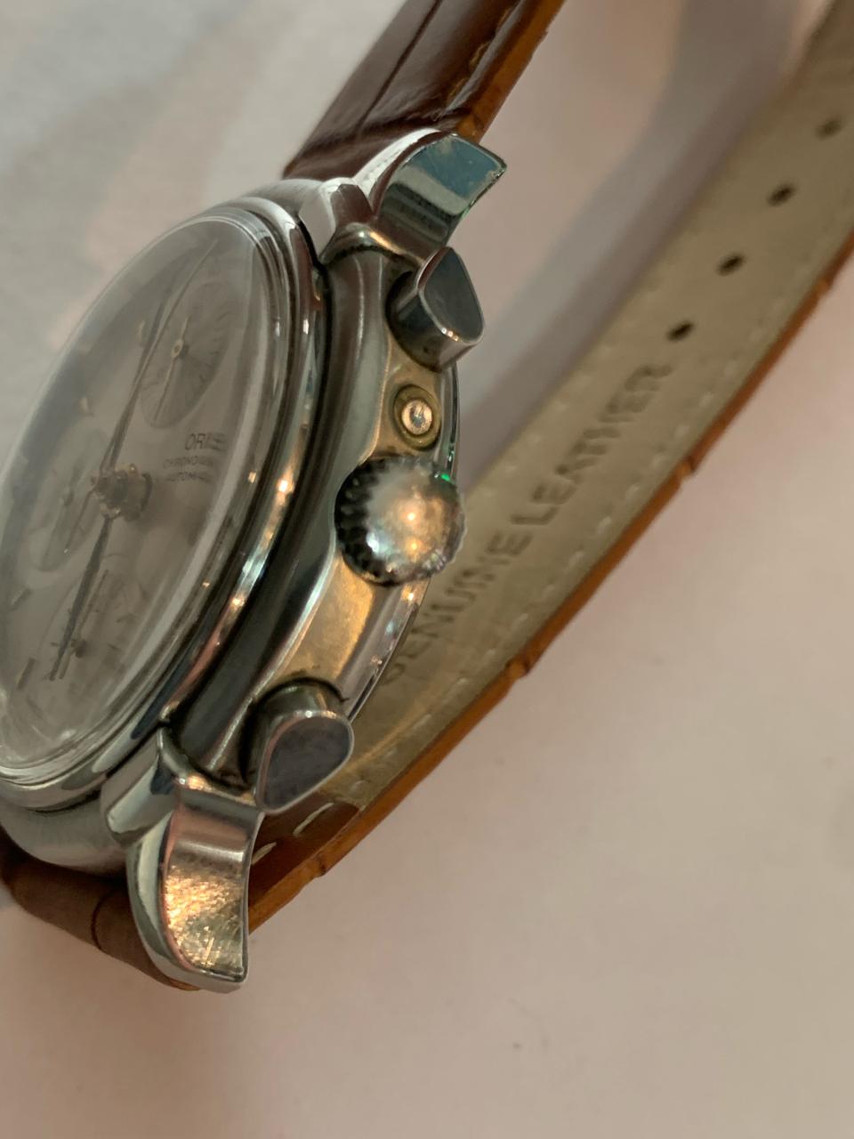 Oris Pilot Chronograph Ref 7397. Case 37mm. Quickset Date. Cal 7750. Yers 1980.