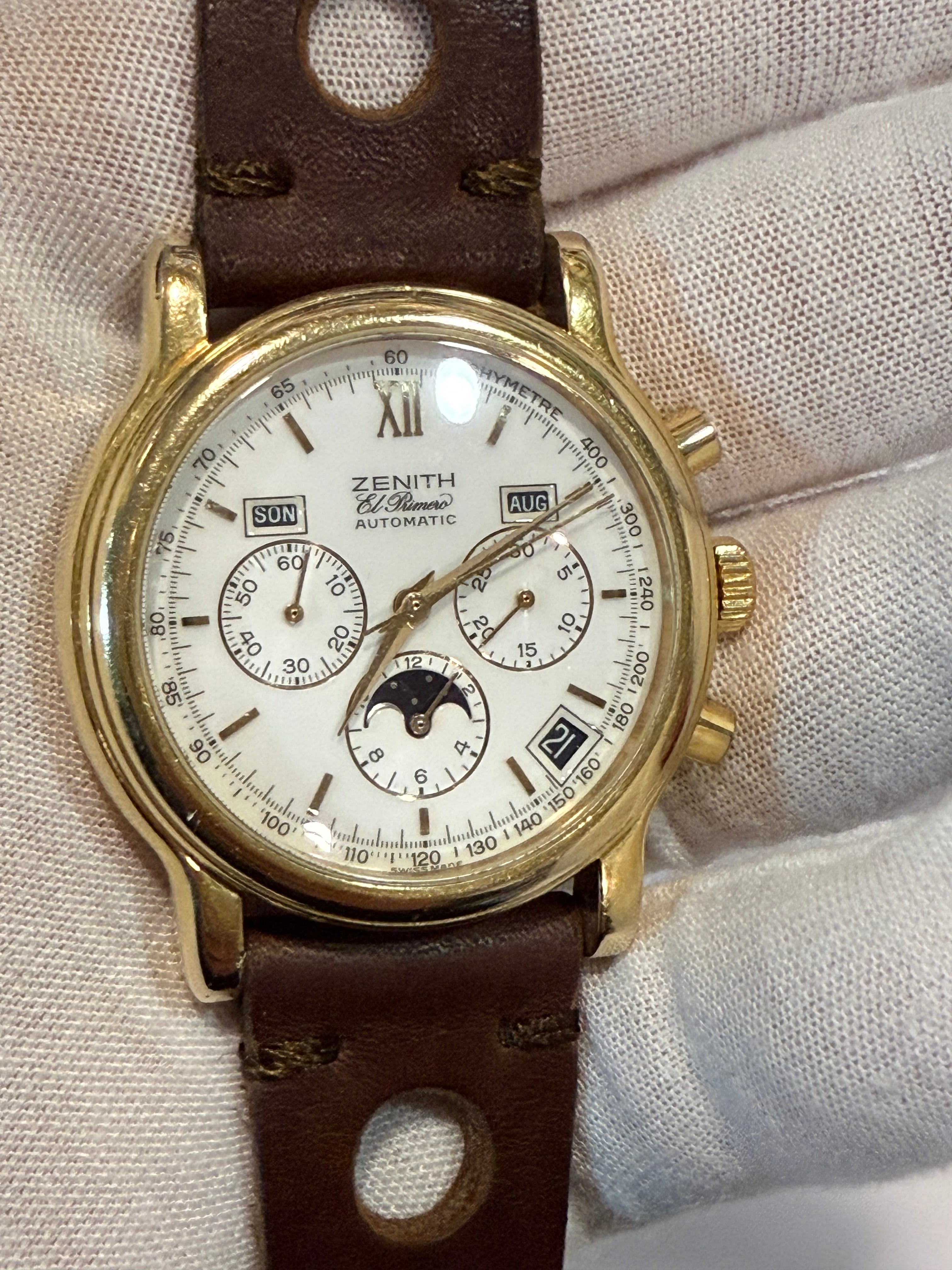 ⭐ Zenith El Primero Moonphase Triple Calendar – Vintage Collector’s Piece. Ref 20.0230 410