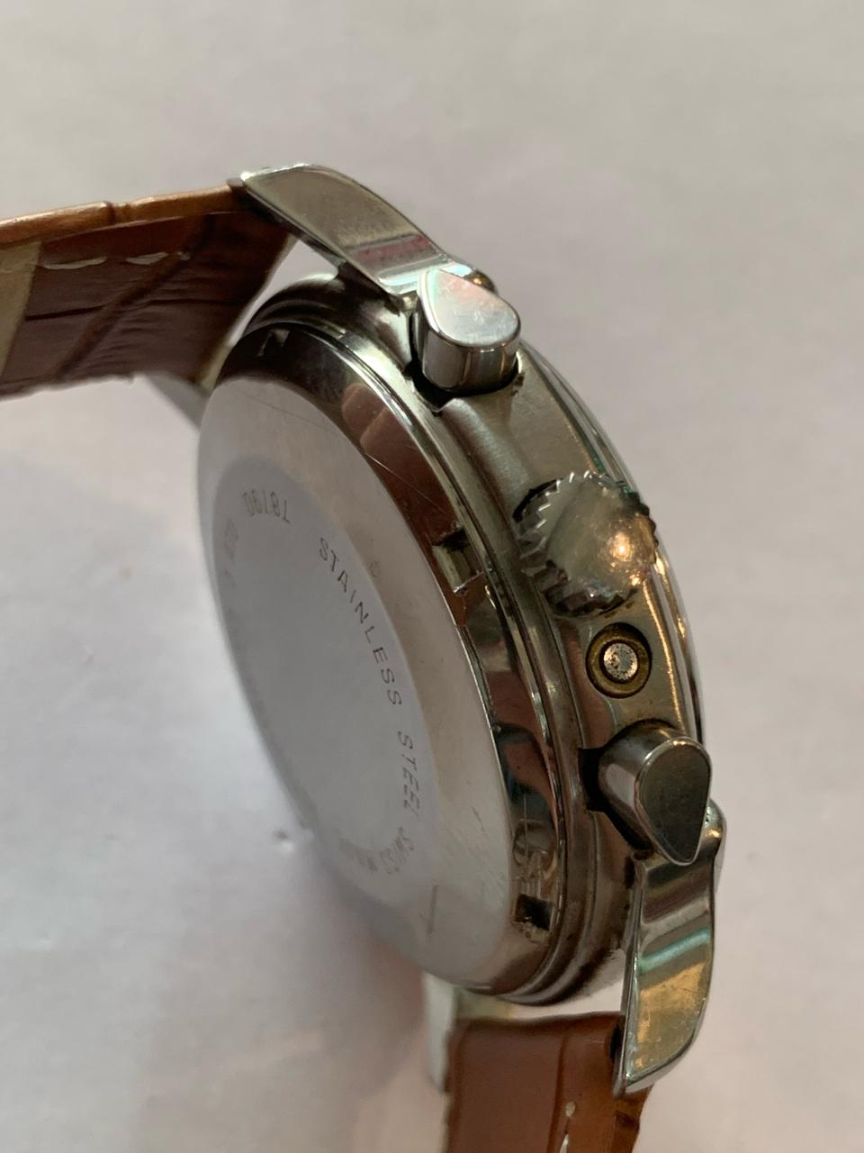 Oris Pilot Chronograph Ref 7397. Case 37mm. Quickset Date. Cal 7750. Yers 1980.