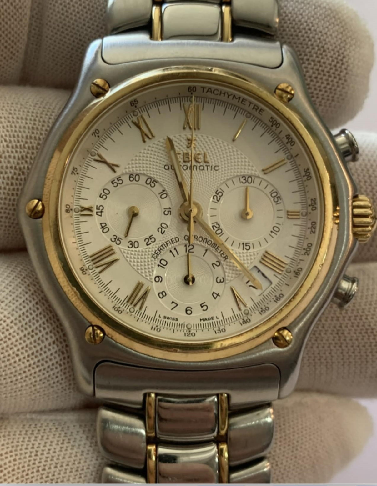 Pre-Owend. EBEL 1911 Automatic Chronograph. Case gold & steel. Cal 137. 👌⌚