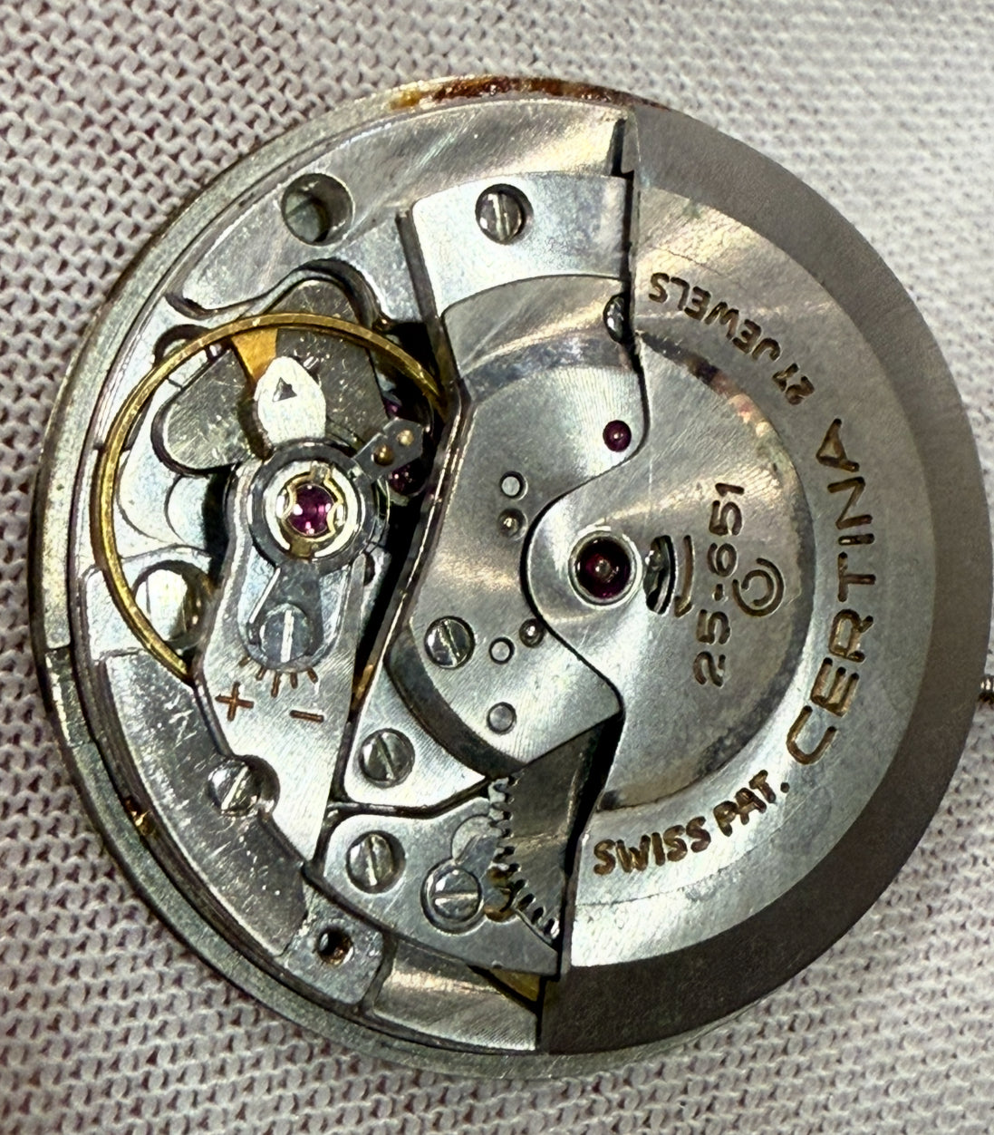 Certina Automatic “Blue Ribbon” – Complete Movement with Dial. Cal 25-651