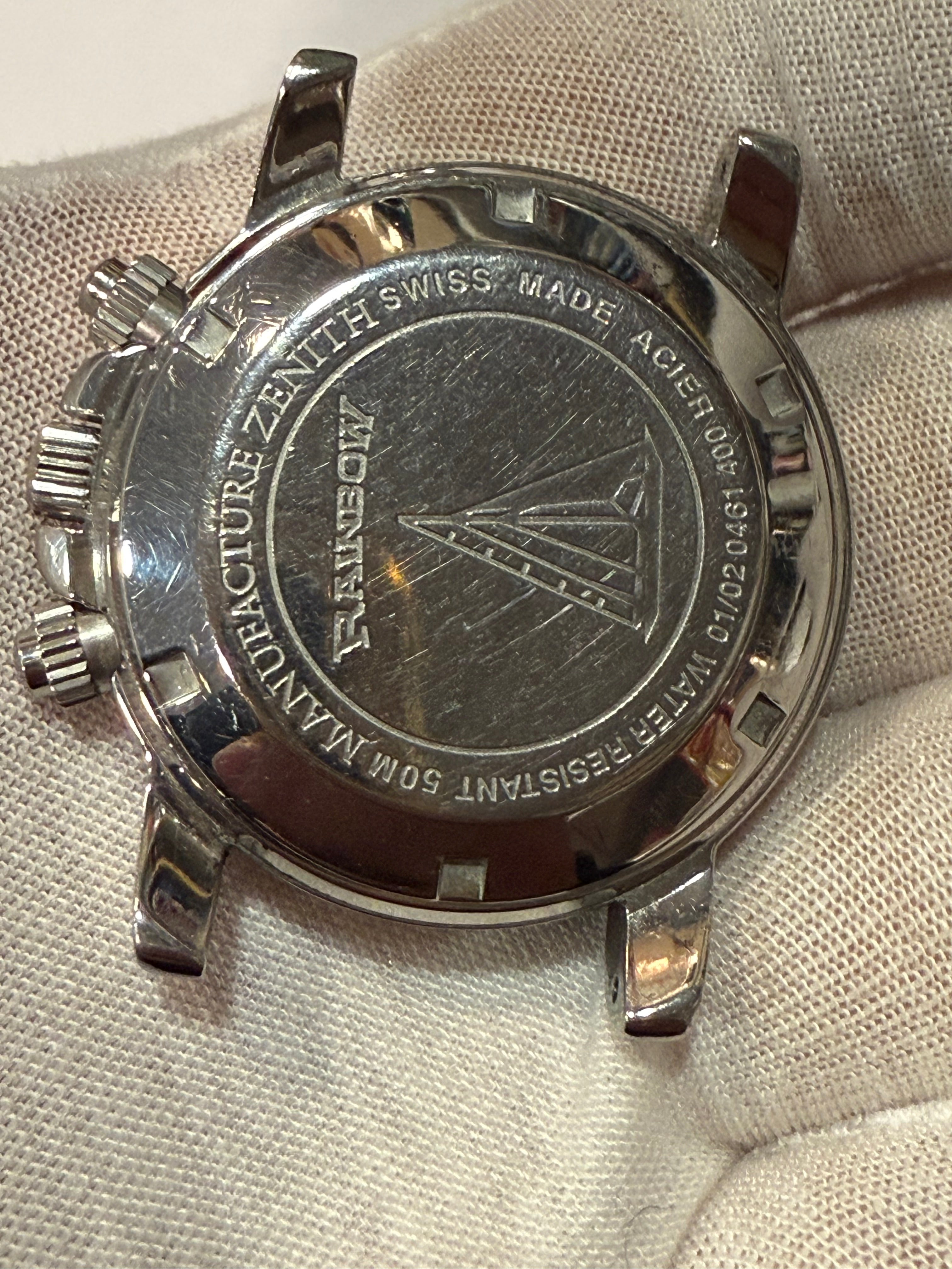 Zenith El Primero Rainbow – 40mm Stainless Steel Case (For Cal. 400) – Crown Damaged ref 01/020461 400