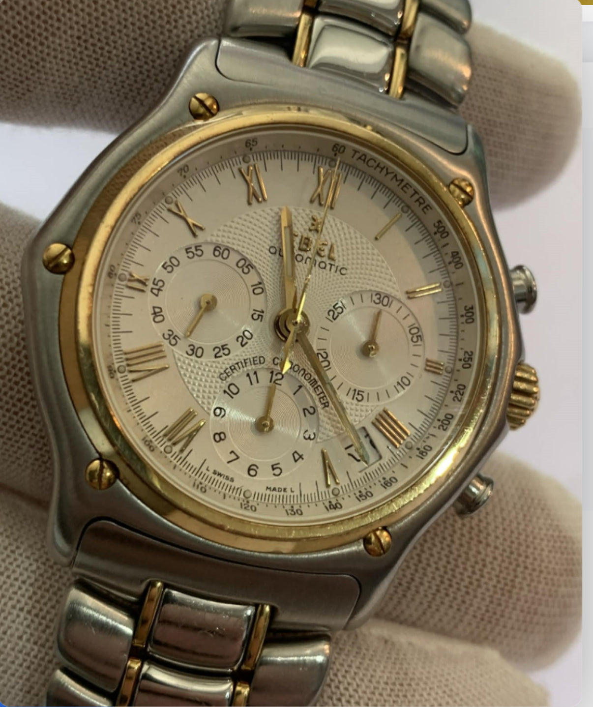 Pre-Owend. EBEL 1911 Automatic Chronograph. Case gold & steel. Cal 137. 👌⌚