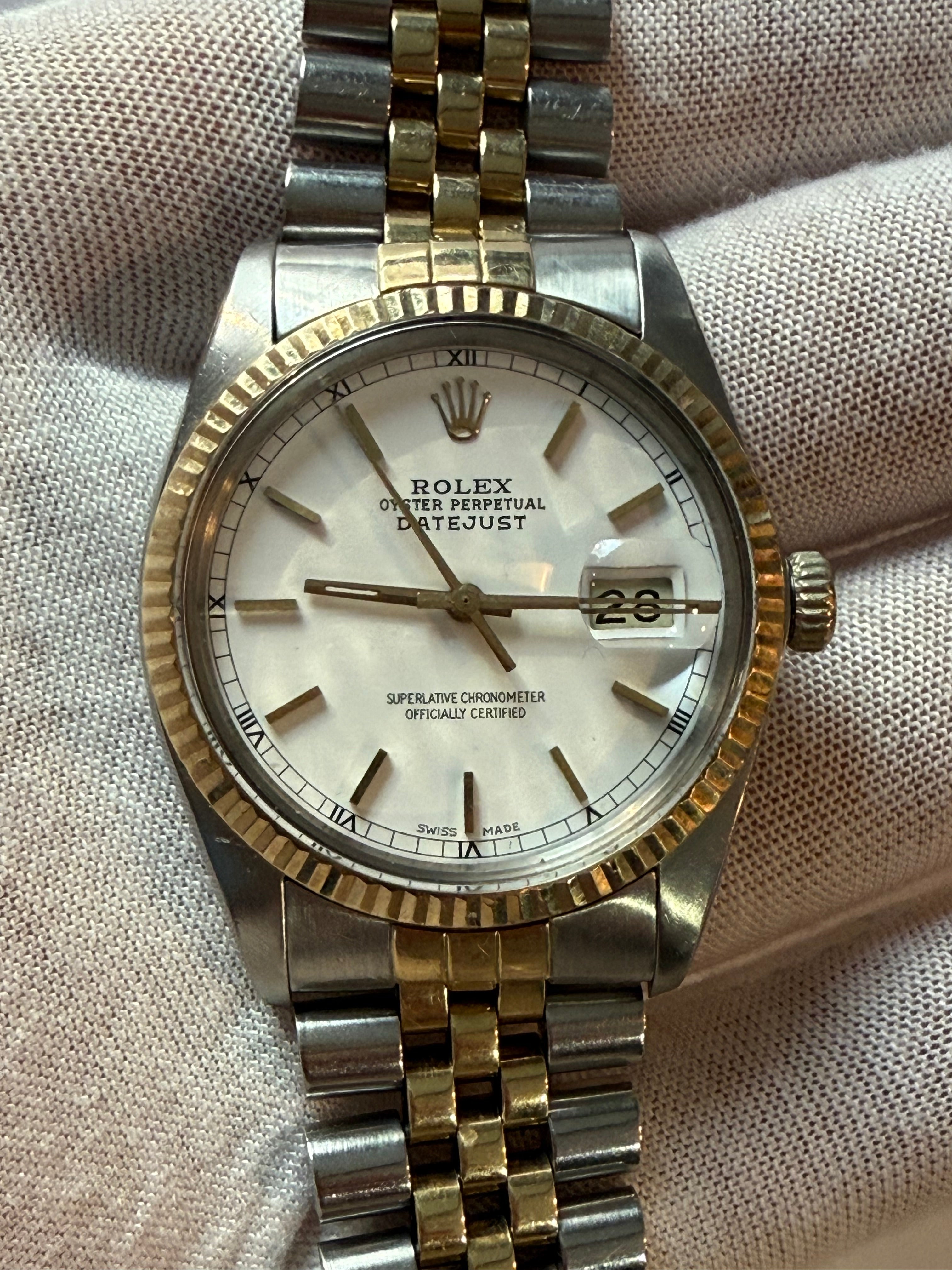 Pre-Oned. Rolex Datejust 16013 – 36mm Steel & 18k Yellow Gold – Automatic 👌⌚