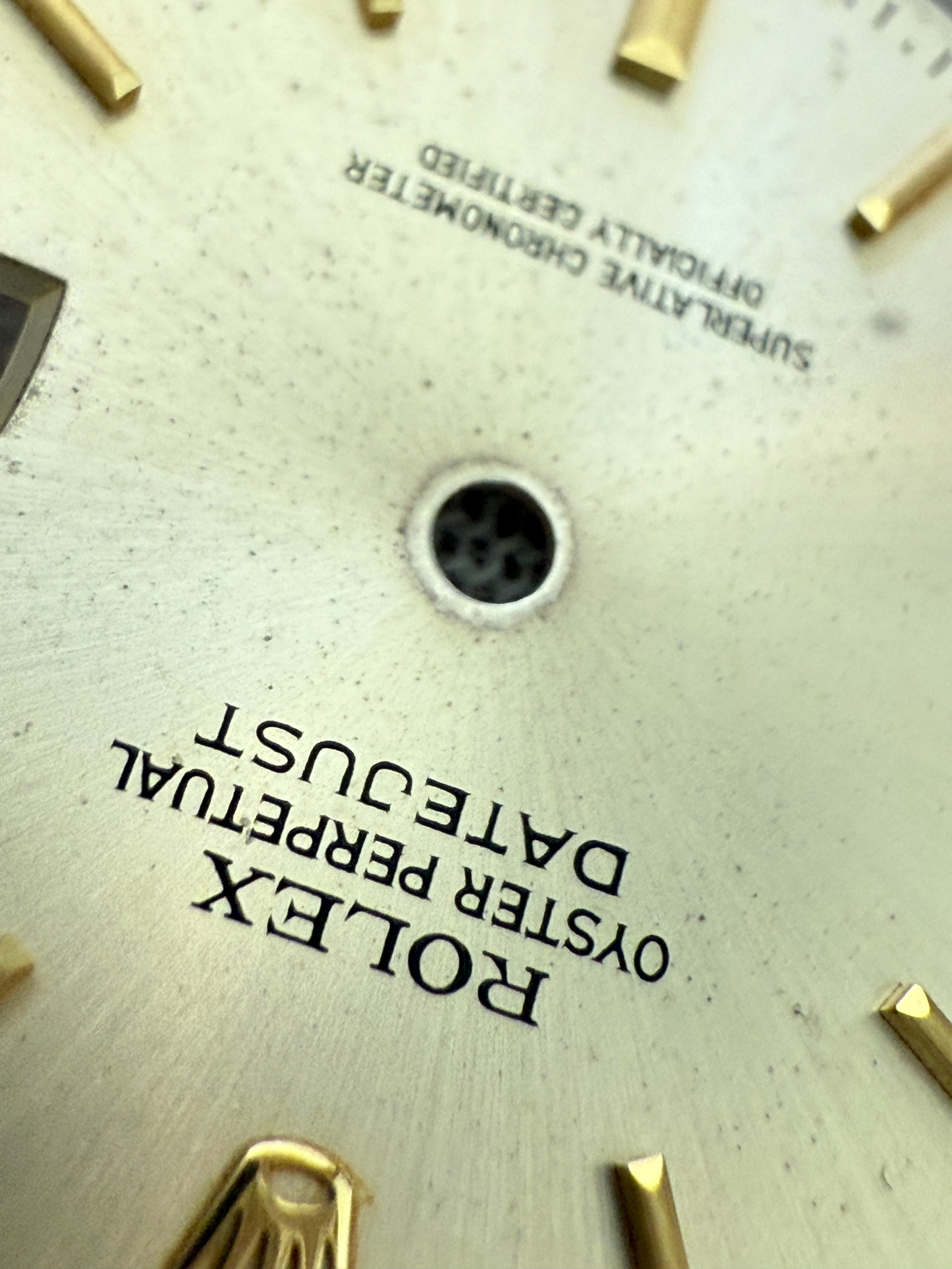 For Part. Rolex Datejust 16013 Dial • Champagne Gold • Caliber 3035 • Original • Patina Spots