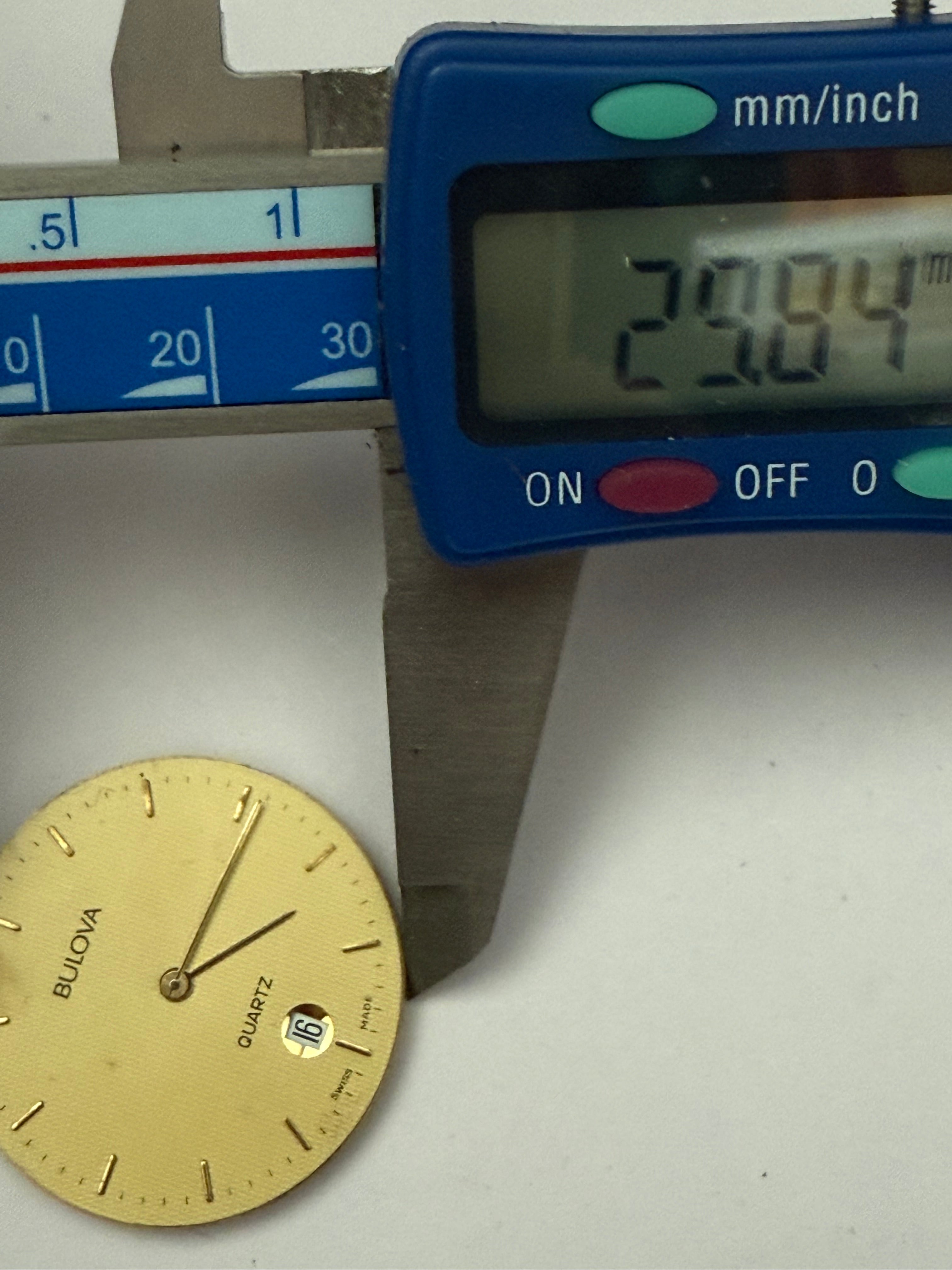 Bulova Quartz Movement – ETA 255.441 • 29.8 mm Gold Dial • Date • Fully Working